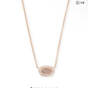 Kendra Scott Mini Elisa Necklace in Rose Gold Drusy